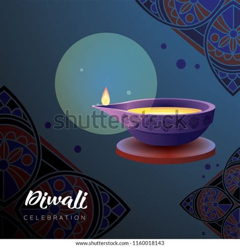 Diwali Blue Background Stock Vector (Royalty Free) 1160018143 ...