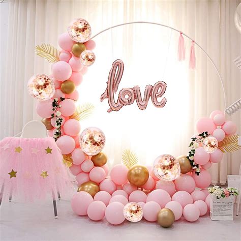 ATFUNSHOP Arche Ballon 5M - 117PCS Mariage Arche Ballon Or Rose Helium Ballon Confettis Ballon ...