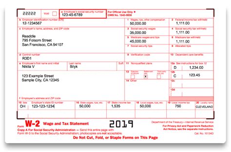 W2 Form 2022 Printable