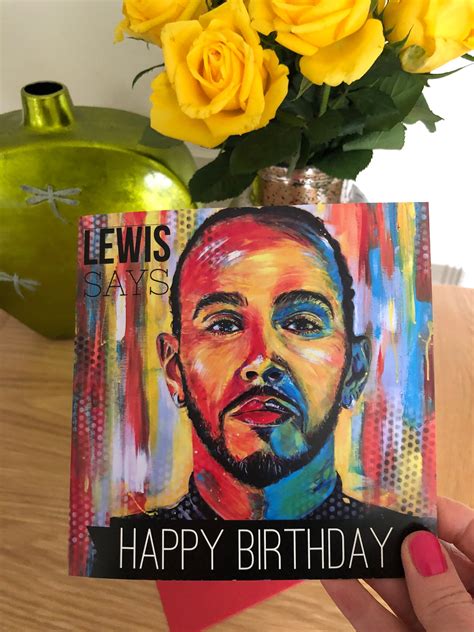 Greeting Cards Paper Lewis Hamilton Formula 1 F1 Birthday Card Happy Birthday Champ Blank Cards ...