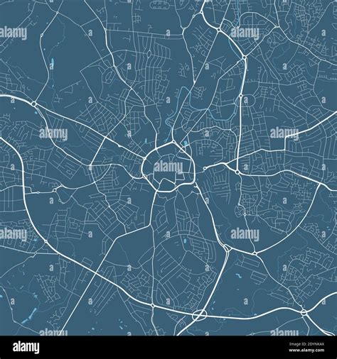 Detailed map of Coventry city administrative area. Royalty free vector illustration. Cityscape ...