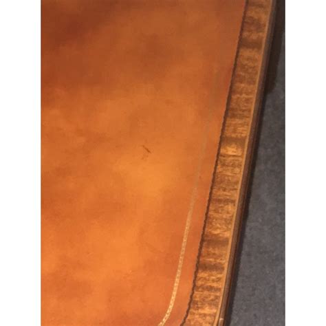 1950s Vintage Heritage Henredon Leather Top Pedestal Side Table | Chairish