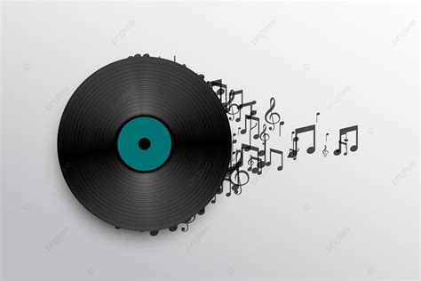 Music Vinyl Record Label With Sound Notes Background, With, Dance ...