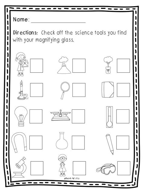 Scientist Tools Worksheets