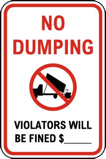 No Dumping Signs - Large Selection, Ships Fast