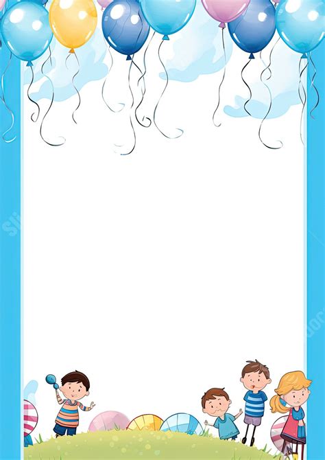 Happy Birthday Banner Kids Standing Word Template And Google Docs For ...