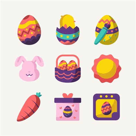 Easter Day Festival Icon Collection 2058269 Vector Art at Vecteezy