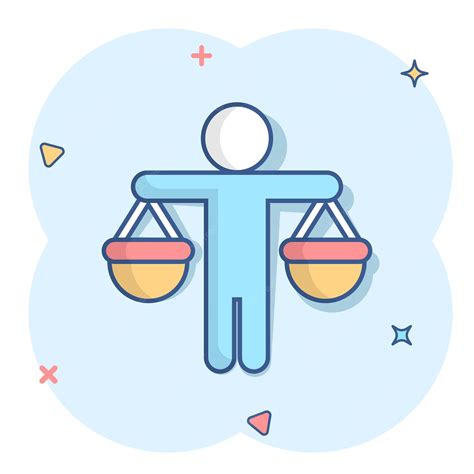 Premium Vector | Ethic balance icon in comic style Honesty cartoon vector illustration on ...