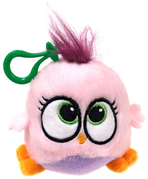 Angry Birds Hatchlings Pink Purple 4 Plush Clip On Bulls i Toy - ToyWiz