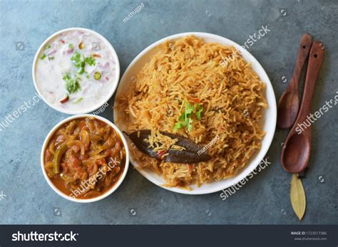 Homemade Special Vegetable Biryani Onion Raita Stock Photo 1723517386 ...