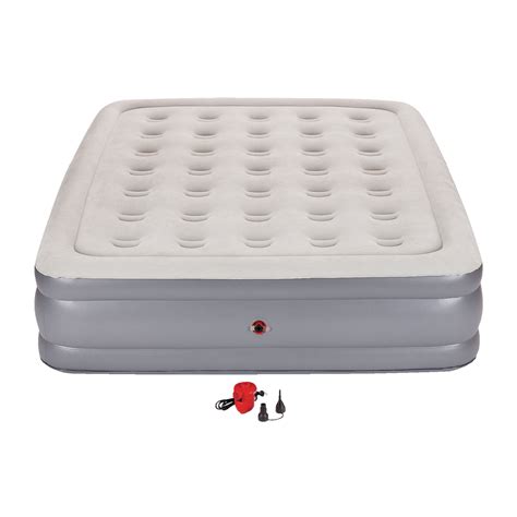 Coleman Queen Double-High Inflatable Air Mattress/Airbed w/ 120V AC Pump & Flocked Top ...