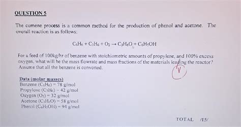 The cumene process is a common method for the | Chegg.com