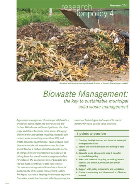 Biowaste Management: The Key to Sustainable Municipal Solid Waste Management - Resources • SuSanA