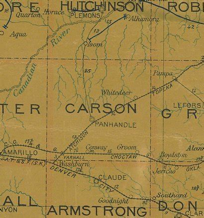 Carson County Texas history, cities, towns, county seat, courthouse, vintage maps, hotels & more.