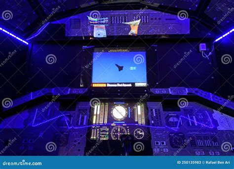 .Cockpit of a Fighter Aircraft Flight Simulator Editorial Stock Photo ...