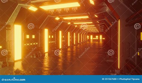 Spaceship Interior Architecture Corridor,modern Futuristic Sci Fi Space ...