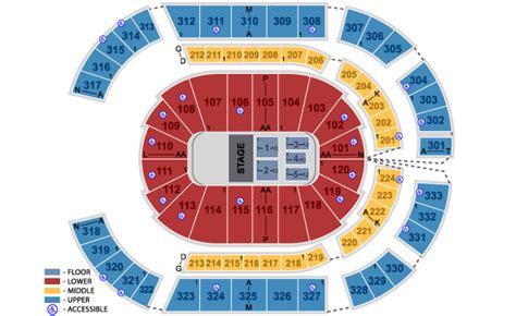 Bridgestone Arena, Nashville TN - Seating Chart View