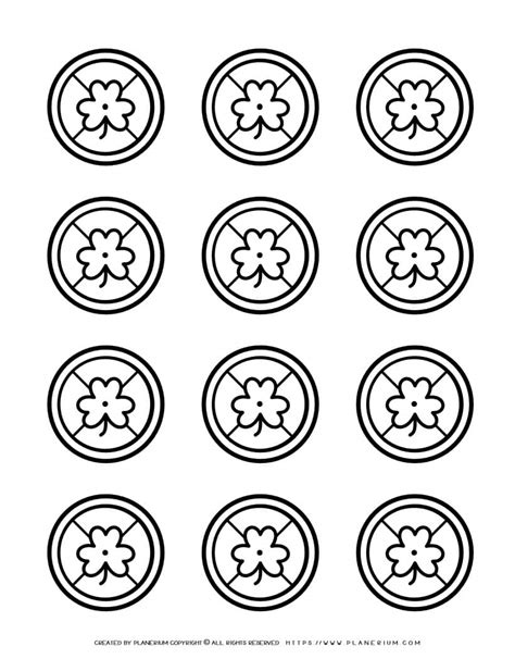 Twelve Shamrock Coins Template | Planerium