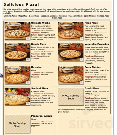 Forest Hills Variety & Pizza Shack menu in Saint John, New Brunswick ...