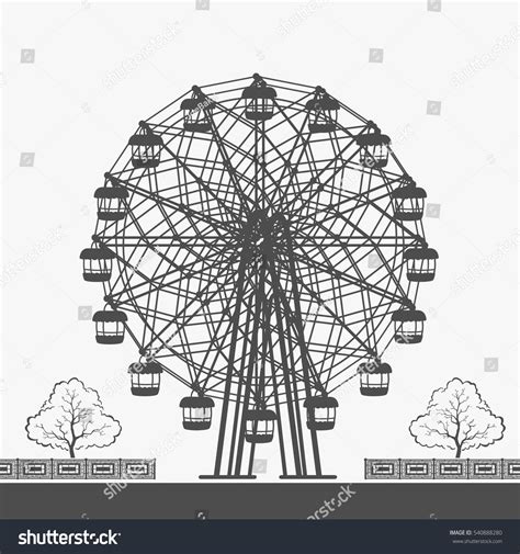 Ferris Wheel Vector Silhouette Stock Vector 540888280 - Shutterstock