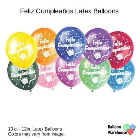 12" Feliz Cumpleaños - Latex Balloons 10/Bag | Balloon Warehouse™