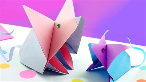 Cute Origami Mouse - Easy Origami for Kids - YouTube