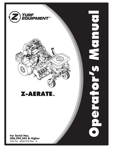 TURF EQUIPMENT Z-AERATE OPERATOR'S MANUAL Pdf Download | ManualsLib