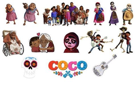 COCO Clipart 50 PNG Images: Disney Pixar Movie Characters | Etsy | Pixar movies characters ...