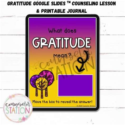 Gratitude Lesson Google Slides TM for Distance Learning with Printable Journal