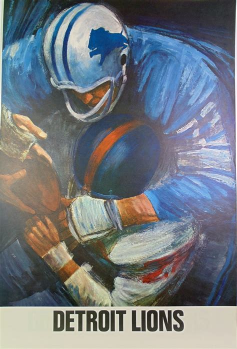 Vintage Detriot Lions 1960s NFL poster art by David Boss Football ...