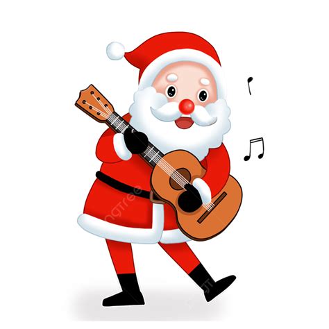 Santa Clau PNG Transparent, Santa Claus Playing Guitar, Christmas, Santa Claus, Guitar PNG Image ...