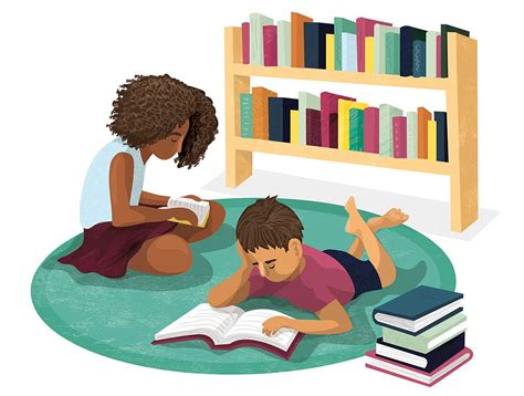 kids reading in the library | Kids reading, Book week, Illustrated map