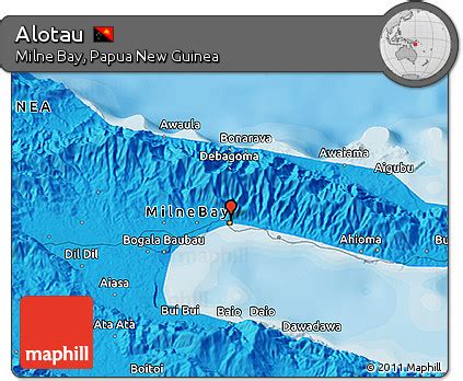 Free Political 3D Map of Alotau