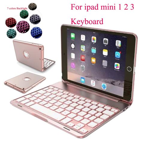 For iPad Mini 1 2 3 Backlit Wireless Bluetooth Keyboard 7 Colors ...