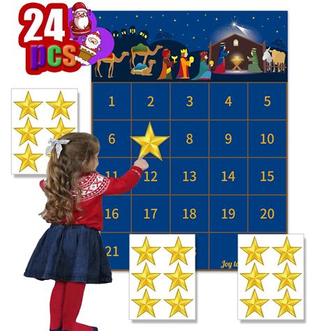 Buy Funnlot Christmas Nativity Countdown Advent 2020 Christmas Advent with Stickers Christmas ...