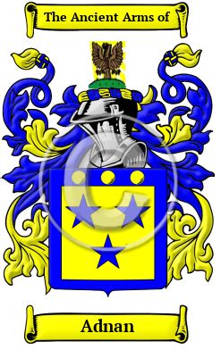 Adnan Name Meaning, Family History, Family Crest & Coats of Arms