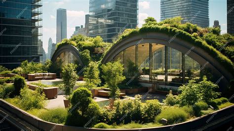 Premium AI Image | A Photo of a Rooftop Garden on a High rise Building highlighting Green ...