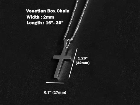 Silver Cross Necklace Men's Cross Necklace Personalized - Etsy