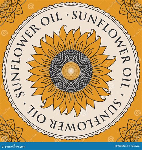 Banner for Refined Sunflower Oil with Sunflower Stock Vector - Illustration of organic, pure ...