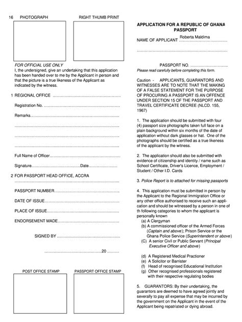 Ghana Passport Renewal Application Form Pdf - Fill Online, Printable, Fillable, Blank | pdfFiller