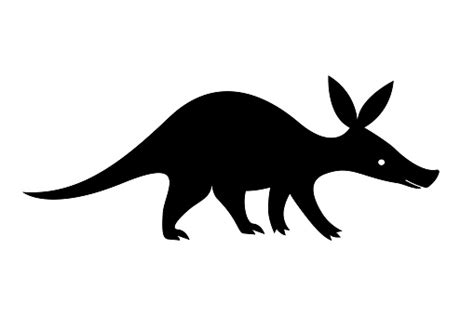 Aardvark Black Silhouette Vector Shadow Laser Cutting Path Stock Illustration - Download Image ...