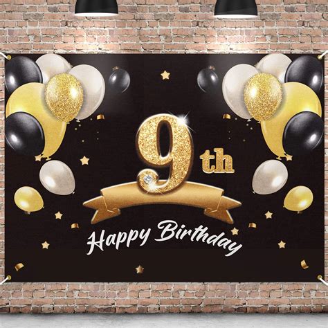 PAKBOOM Happy 9th Birthday Banner Backdrop - 9 | Ubuy India