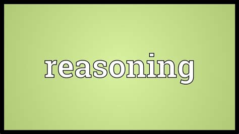 Reasoning Meaning - YouTube