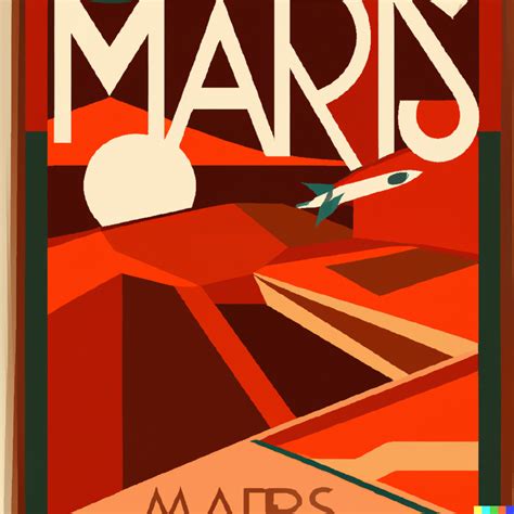 DALL·E 2 – Art deco travel poster of Mars - AI Demos