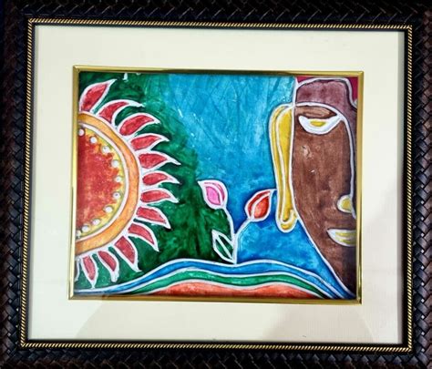 Buddha - Indian Art (15" x 13" including frame) - International Indian ...