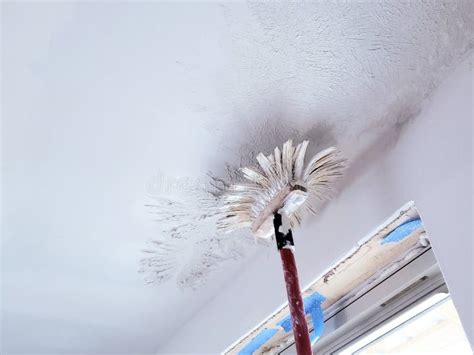 Slap Stick Ceiling Texture. Crow S Feet Bristle Brush on Wall Stock Photo - Image of paint ...