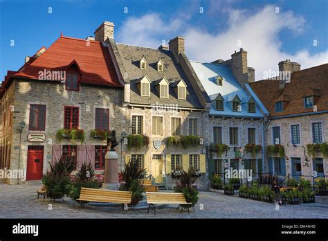 Canada North America Old Quebec Quebec Royal Square architecture city colourful historical ...