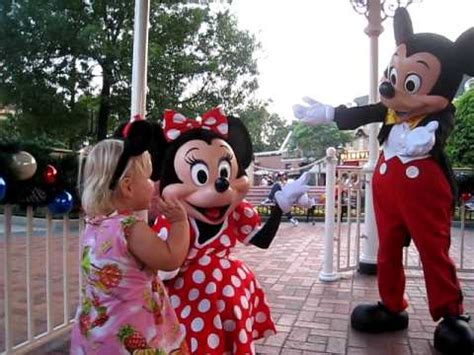 Karlie hugs Minnie and Mickey - YouTube