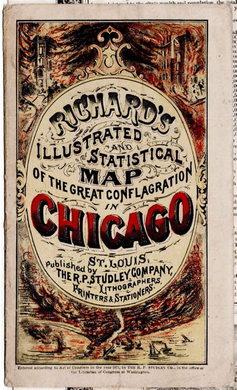 Amazing illustrated map of the Chicago Fire - Rare & Antique Maps