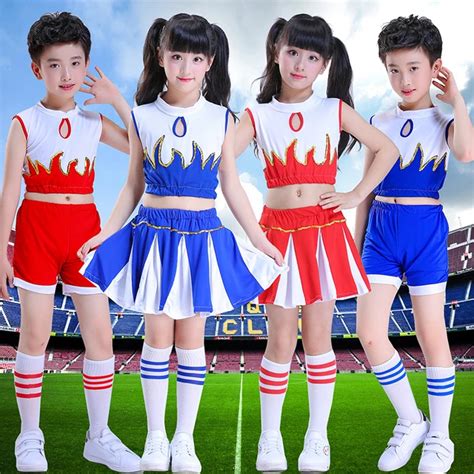 Girl Cheerleading Suits Child Football Competition Cheerleaders Suit ...